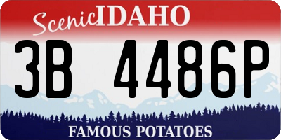 ID license plate 3B4486P