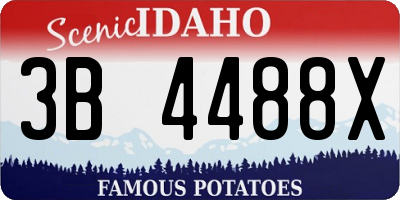 ID license plate 3B4488X
