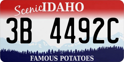 ID license plate 3B4492C