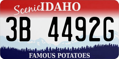 ID license plate 3B4492G