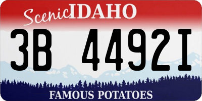 ID license plate 3B4492I