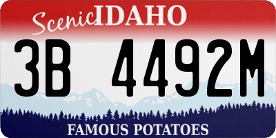 ID license plate 3B4492M