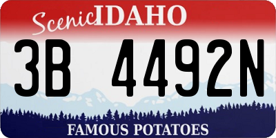 ID license plate 3B4492N