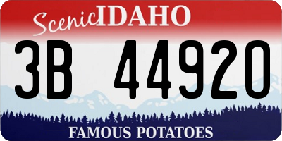 ID license plate 3B4492O