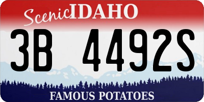 ID license plate 3B4492S