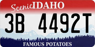 ID license plate 3B4492T