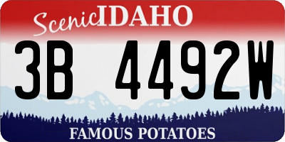 ID license plate 3B4492W