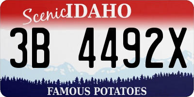 ID license plate 3B4492X