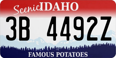 ID license plate 3B4492Z
