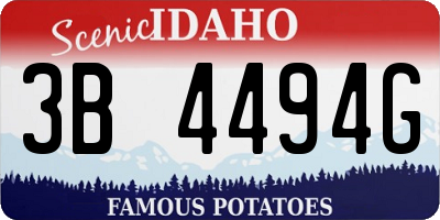 ID license plate 3B4494G
