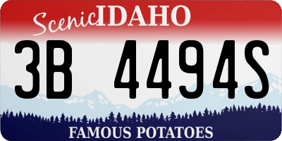 ID license plate 3B4494S
