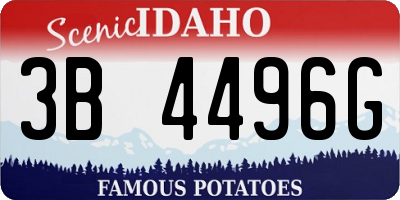 ID license plate 3B4496G