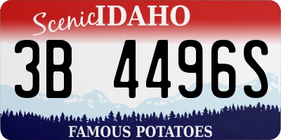 ID license plate 3B4496S