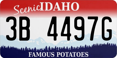 ID license plate 3B4497G