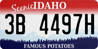ID license plate 3B4497H