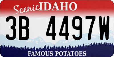 ID license plate 3B4497W