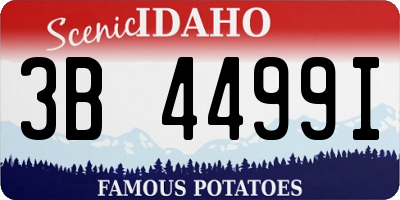 ID license plate 3B4499I
