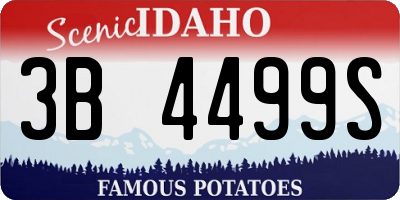 ID license plate 3B4499S