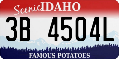 ID license plate 3B4504L