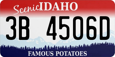 ID license plate 3B4506D