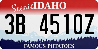 ID license plate 3B4510Z