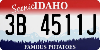 ID license plate 3B4511J