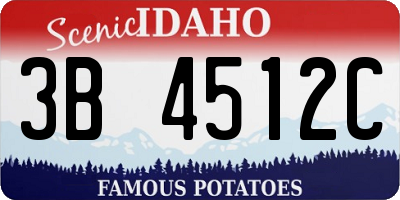 ID license plate 3B4512C