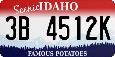 ID license plate 3B4512K