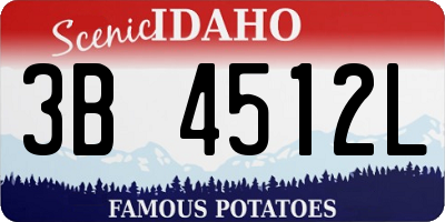 ID license plate 3B4512L