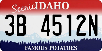 ID license plate 3B4512N