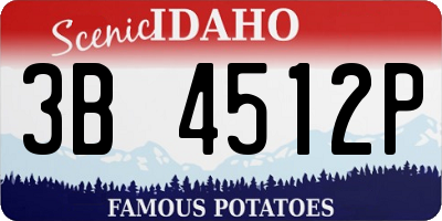 ID license plate 3B4512P