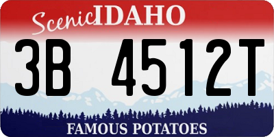 ID license plate 3B4512T