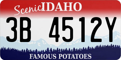 ID license plate 3B4512Y