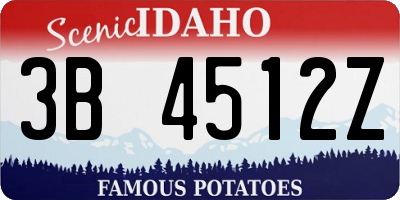 ID license plate 3B4512Z