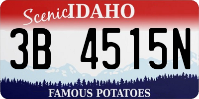 ID license plate 3B4515N