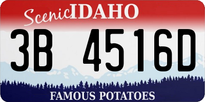 ID license plate 3B4516D