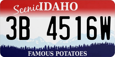 ID license plate 3B4516W