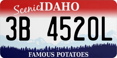 ID license plate 3B4520L