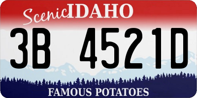 ID license plate 3B4521D