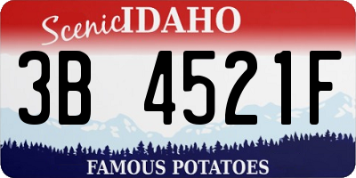 ID license plate 3B4521F