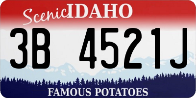 ID license plate 3B4521J
