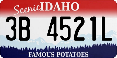 ID license plate 3B4521L