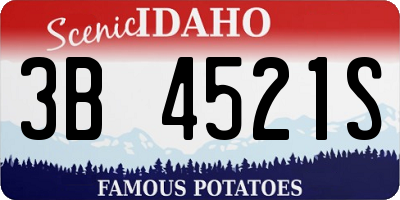 ID license plate 3B4521S