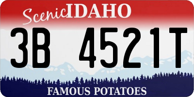 ID license plate 3B4521T