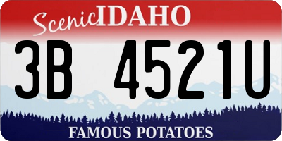 ID license plate 3B4521U