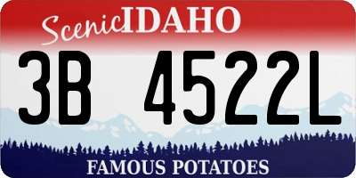 ID license plate 3B4522L