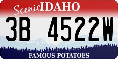 ID license plate 3B4522W