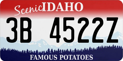 ID license plate 3B4522Z