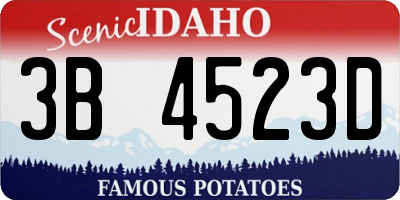 ID license plate 3B4523D