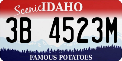 ID license plate 3B4523M